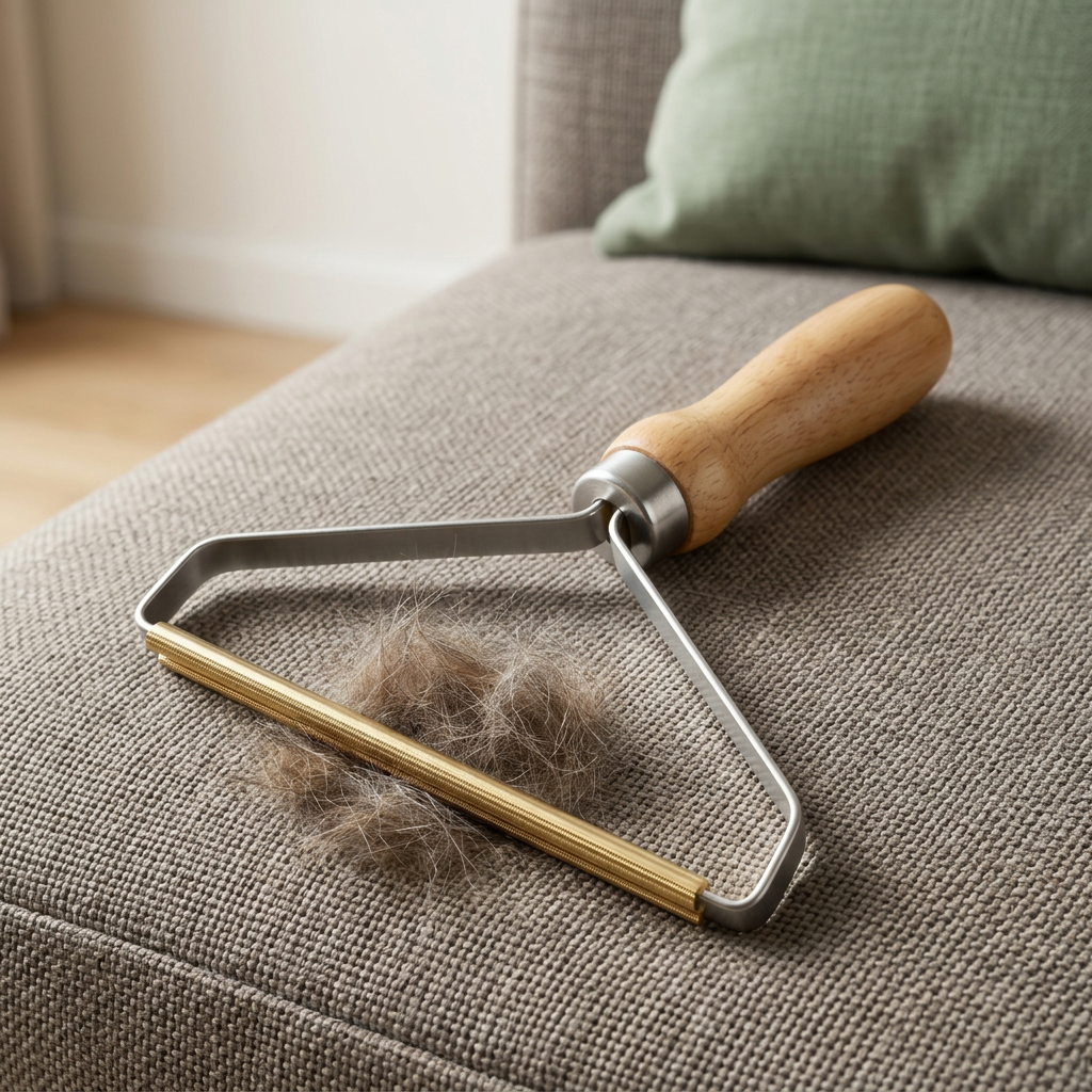 FurFree hair remover styled on a sofa